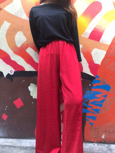 Viscose Palazzo Pant in Royal Red